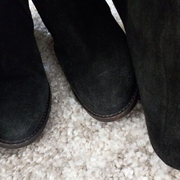 VINCE CAMUTO Knee-High Melaya Suede Boots Block Heels Dk Grey sz: 9 - Picture 6 of 9